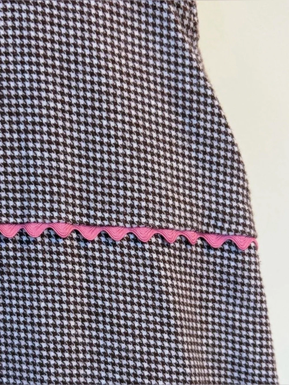 Claire & Charlie Girls 6X Boutique Dress Brown Pink Houndstooth Back To School